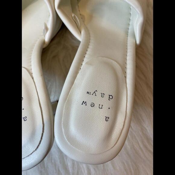 A New Day Target White Square Toe Sz 7 Women’s Pump Wrap Strap Beachy Summery - Picture 9 of 13